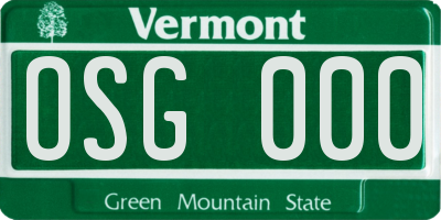 VT license plate OSG000