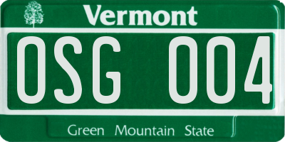 VT license plate OSG004