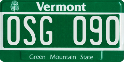 VT license plate OSG090
