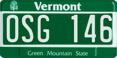 VT license plate OSG146
