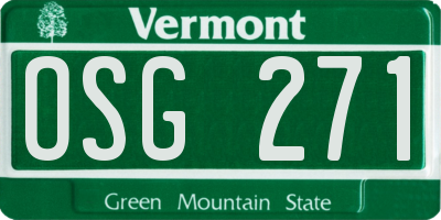 VT license plate OSG271