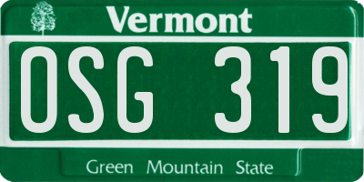 VT license plate OSG319
