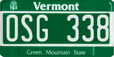 VT license plate OSG338