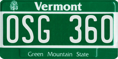 VT license plate OSG360