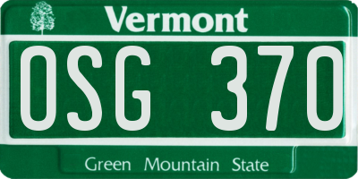 VT license plate OSG370