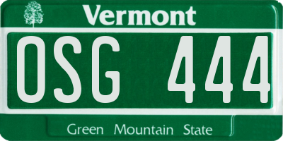 VT license plate OSG444