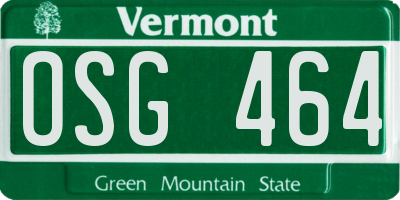 VT license plate OSG464
