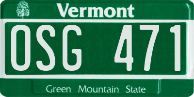 VT license plate OSG471