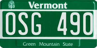 VT license plate OSG490
