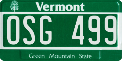 VT license plate OSG499