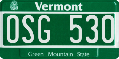 VT license plate OSG530