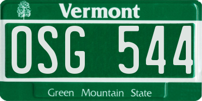 VT license plate OSG544