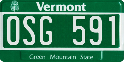 VT license plate OSG591