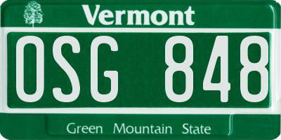 VT license plate OSG848