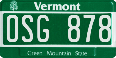 VT license plate OSG878