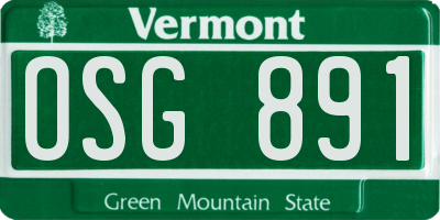 VT license plate OSG891