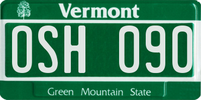 VT license plate OSH090