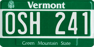 VT license plate OSH241