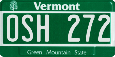 VT license plate OSH272