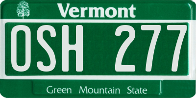 VT license plate OSH277