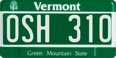 VT license plate OSH310