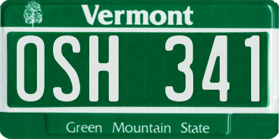 VT license plate OSH341