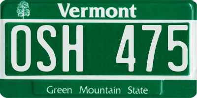 VT license plate OSH475