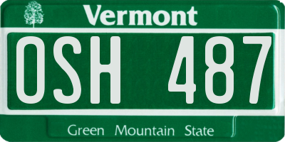 VT license plate OSH487