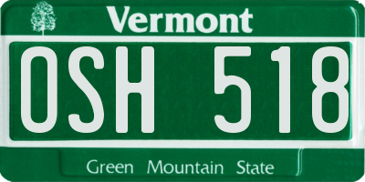 VT license plate OSH518