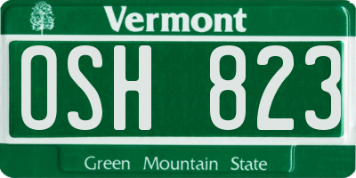 VT license plate OSH823