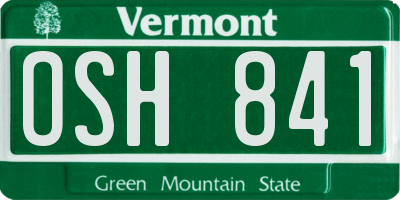 VT license plate OSH841