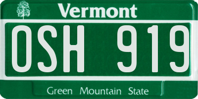 VT license plate OSH919