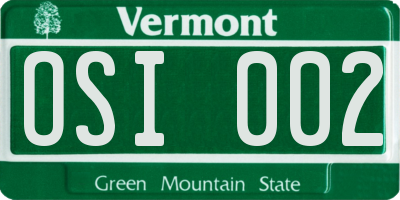 VT license plate OSI002