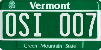 VT license plate OSI007