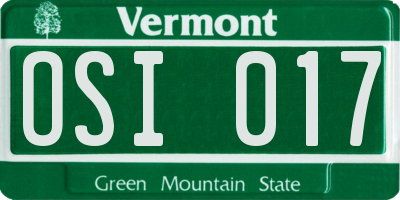 VT license plate OSI017