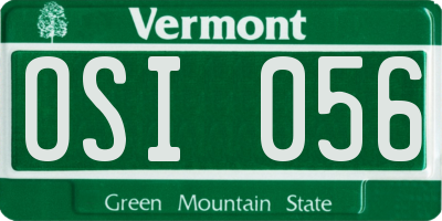 VT license plate OSI056