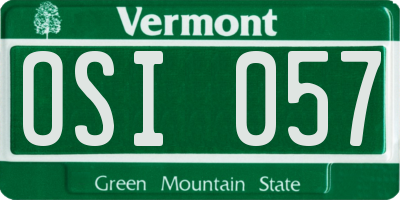 VT license plate OSI057