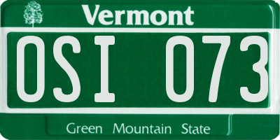 VT license plate OSI073