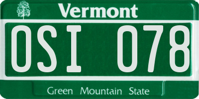 VT license plate OSI078