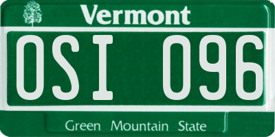 VT license plate OSI096