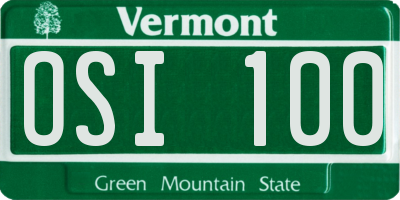 VT license plate OSI100