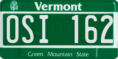 VT license plate OSI162