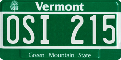 VT license plate OSI215