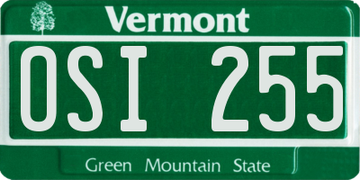 VT license plate OSI255