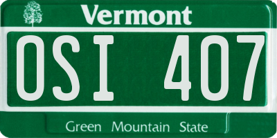VT license plate OSI407