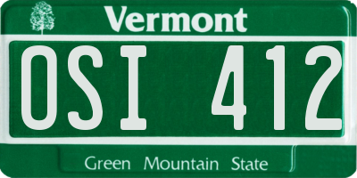 VT license plate OSI412