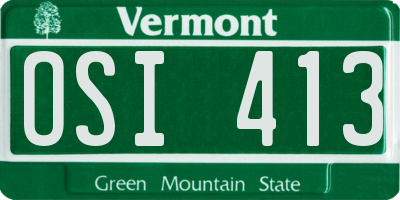 VT license plate OSI413