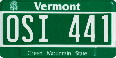 VT license plate OSI441