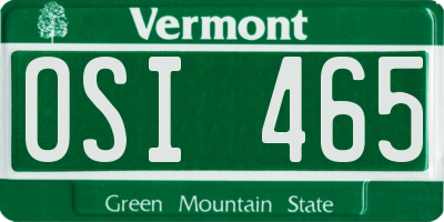 VT license plate OSI465