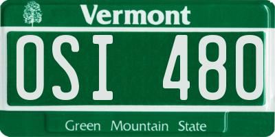 VT license plate OSI480